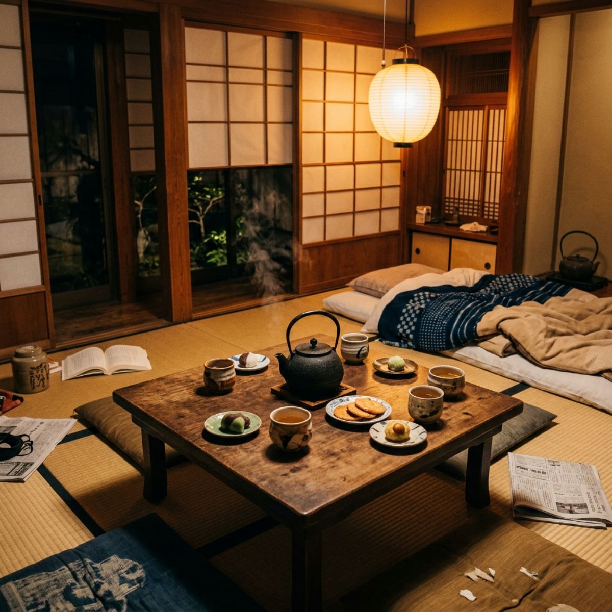 「畳の部屋で語る夜を作って」