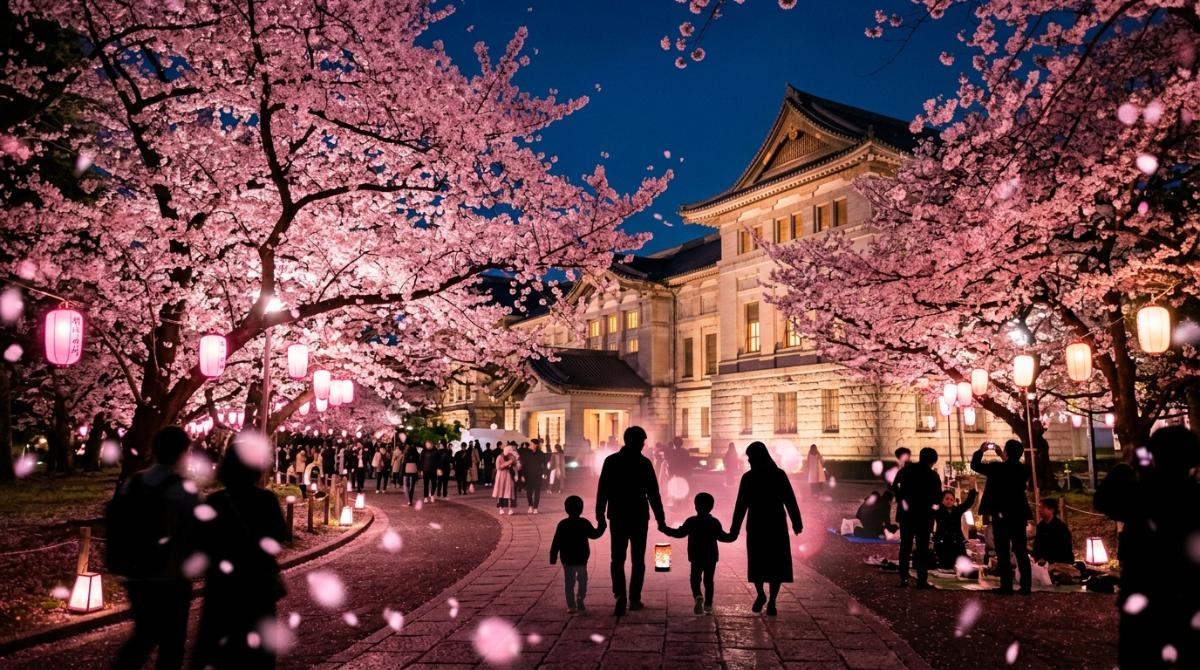 夜桜と家族と、新たな一歩